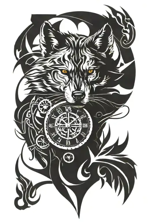 Wolf Warrior And A Clock