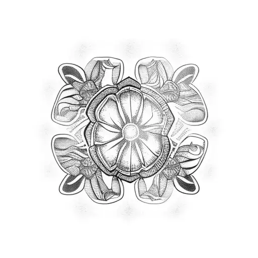 Turtles Shoulder Sleeve Hawaiian Flowers