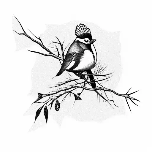 Bird With Broken Branch And The Line From Emily Dickinson's Poem About Wild Things