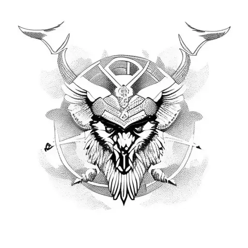 Odin With Both Ravens And Vegvisir