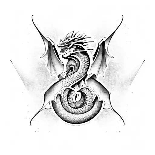 Dragon With Swirls