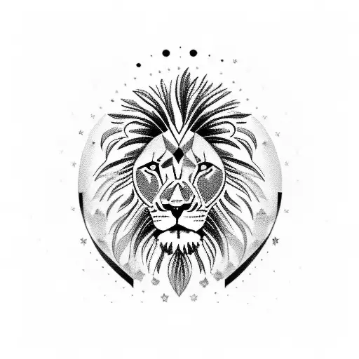 Lion Looking Up At A Star