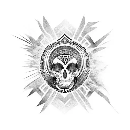 Spinal Tattoo With Roman Numerals Mix With Jamaican National Bird And Samoan Pattern Design