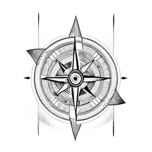 Viking Compass With Wolf