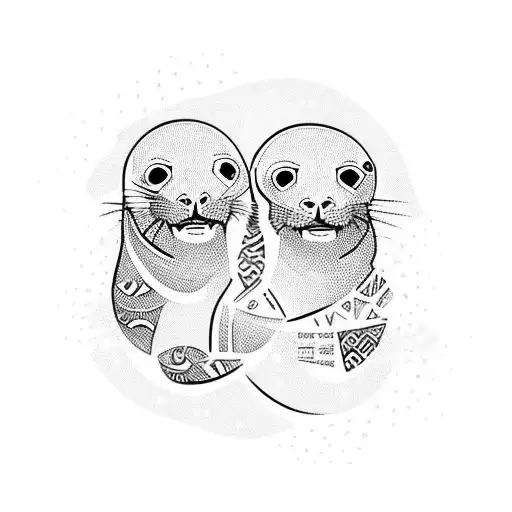 Seal Swiming Couple Love