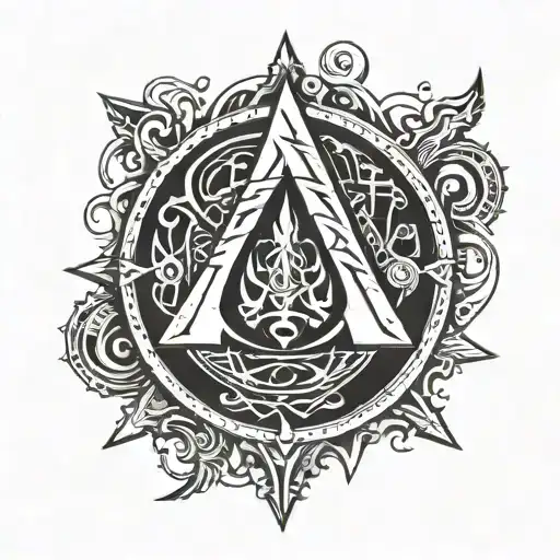 Assassins Creed Valhalla Symbol With Intricate Norse Designs With A Rune And Hidden Blade