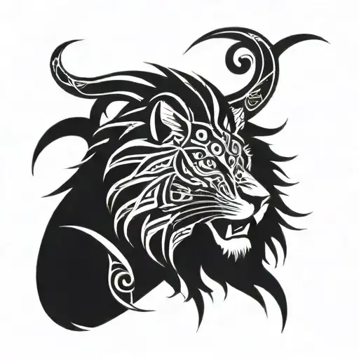 Lion And Bat Back To Back