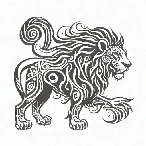 Motivation Lion That Girls Like On The Chart And Arm