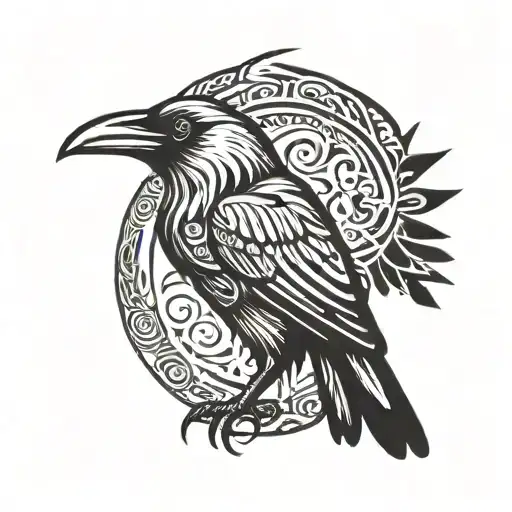 Raven Norse Mythology For Side Of Head