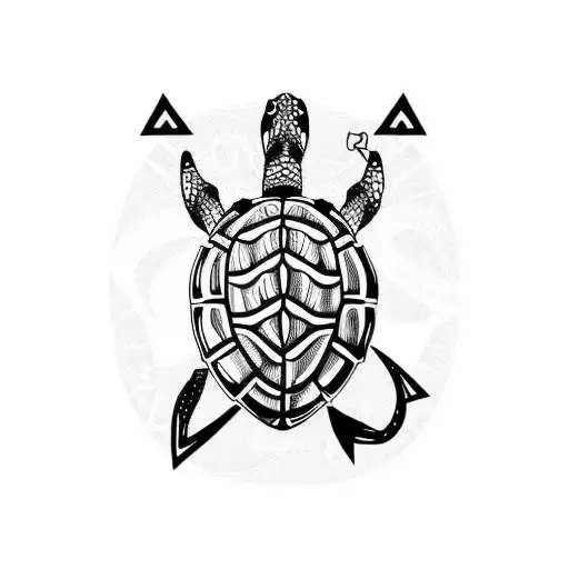 A Turtle And A Boat Anchor Mixed Together