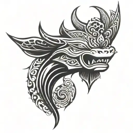 Bullhead From Front With A Lotus Behind It