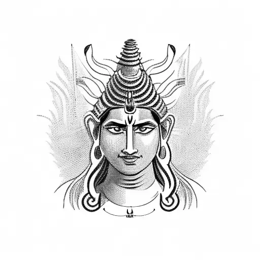 A Tribal-inspired Depiction Of Lord Shiva Atop The Majestic Kailash Mountain
