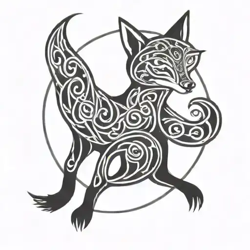 Celtic Fox Tarot Card