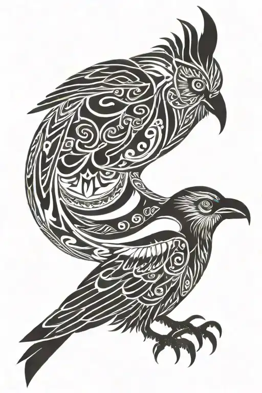 Shaman Nordic Pagan Raven Owl Whale
