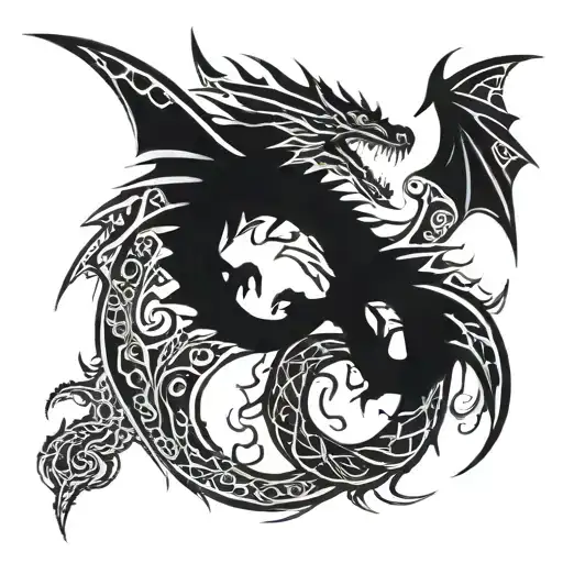 Pair Of Scale And Ice Dragon