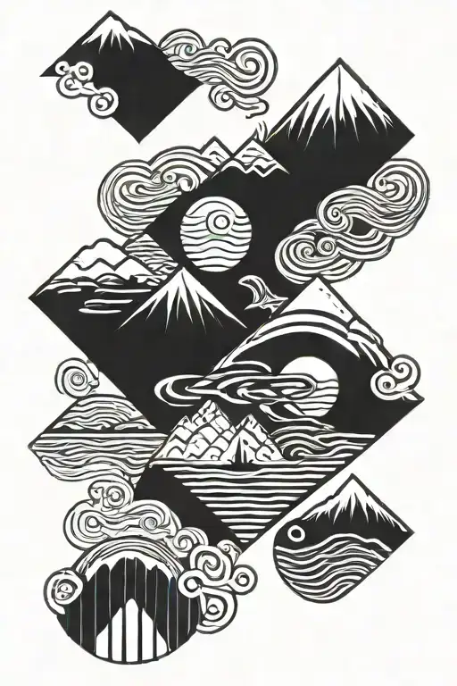 Sea And Mountain Landscape