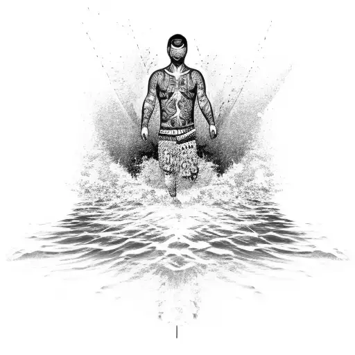 Man Emerging From Water