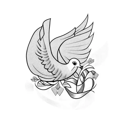 Dove With Ribbon