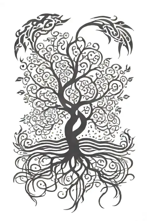 Tree Of Life Growing Roots Reaching Deep Roots