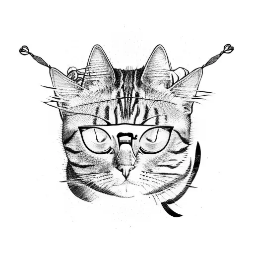 A Cat Lounging On A Hammock Between Two Palm Trees