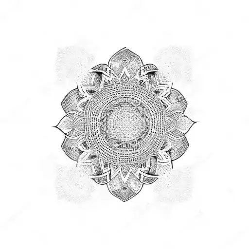 Tribal With Flowery Background