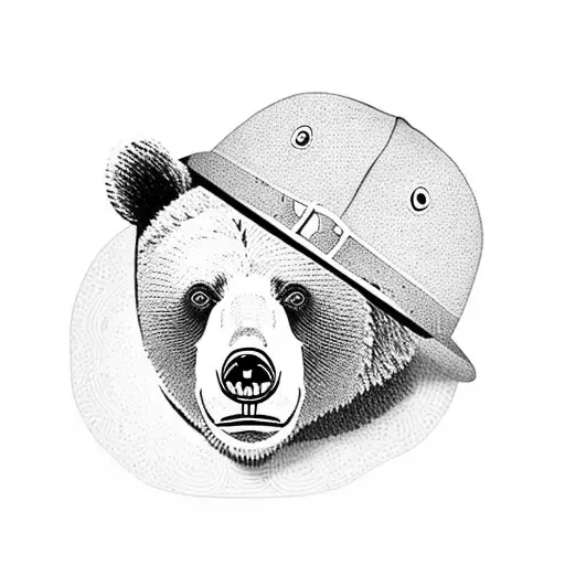 Bear Wearing A Hat And Monocle