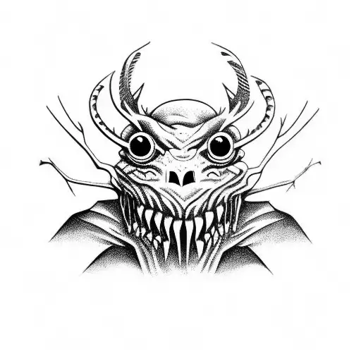 Cute Creepy Monster Animal Dark Minimalist