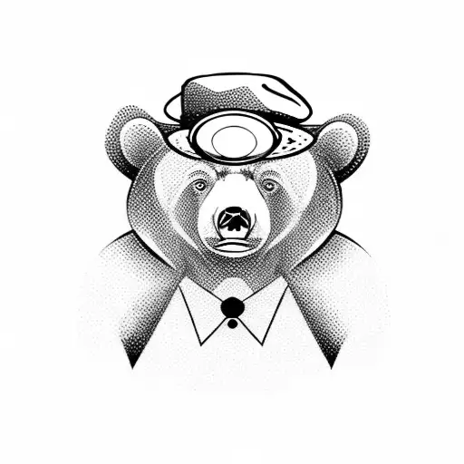 Bear Wearing A Monocle And Hat