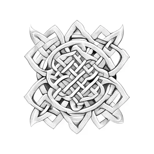 Irish Harp With Celtic Knots And Ocean Waveswaves