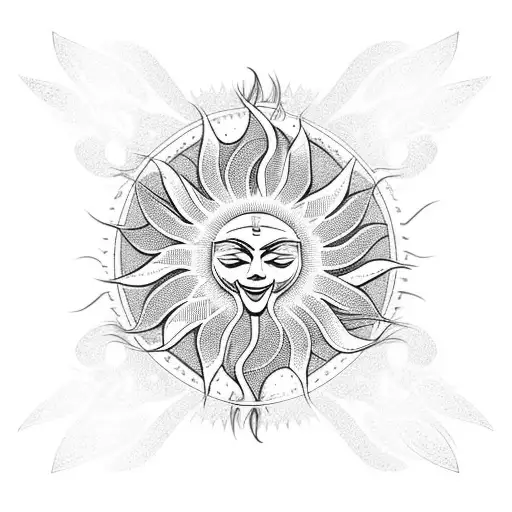 Sun With Flaming Wings