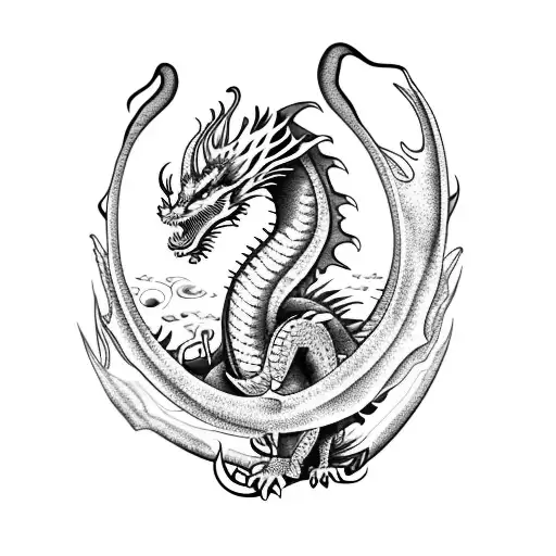 Dragon With Lilies