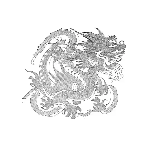 Dragon With Lilies