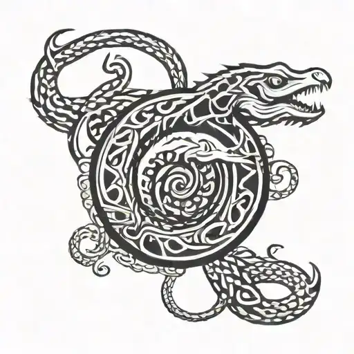A Shirmp Eating Its Tail Like Ouroboros Snake