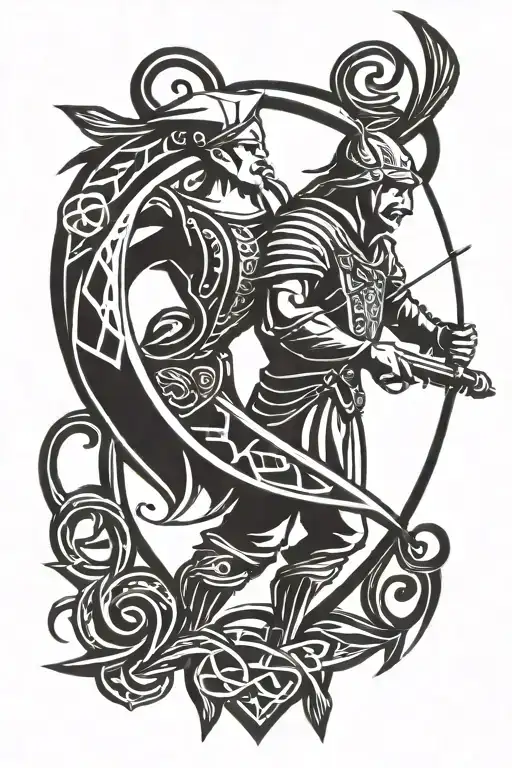Robin Hood And A Heart In A Celtic Style