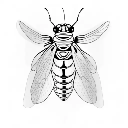 Firefly Insect With A Heart Embedded In The Body Little Lines To Show The Light Eminating From Body