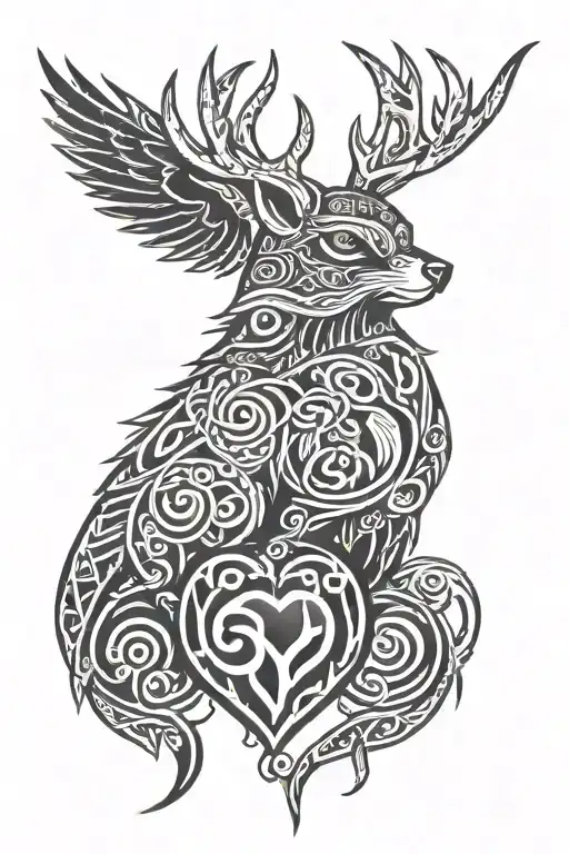 Herne The Hunter Robin Hood And A Heart In A Celtic Style