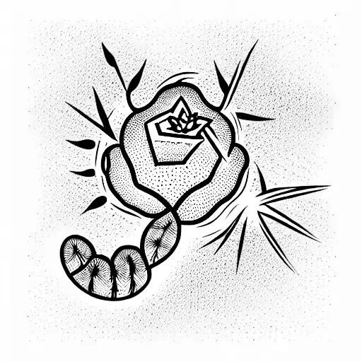 Sleeping Cactus In Avant-garde Style