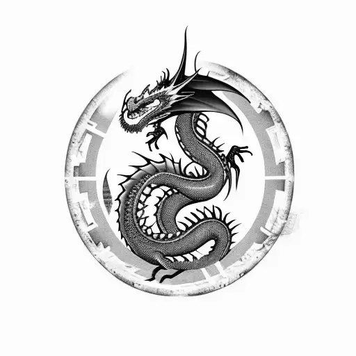 Dragon Noir Et Blanc