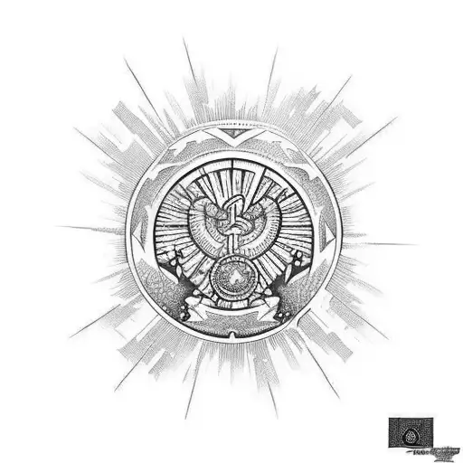 Full Sleeve Left Arm Kris Sword Filipino Culture 3 Stars And The Sun Eagle Tribal