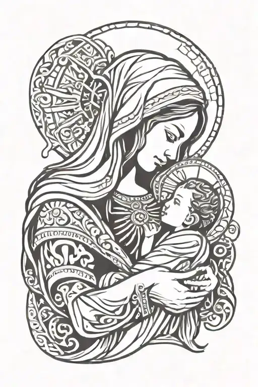 Mother Mary Holding Child