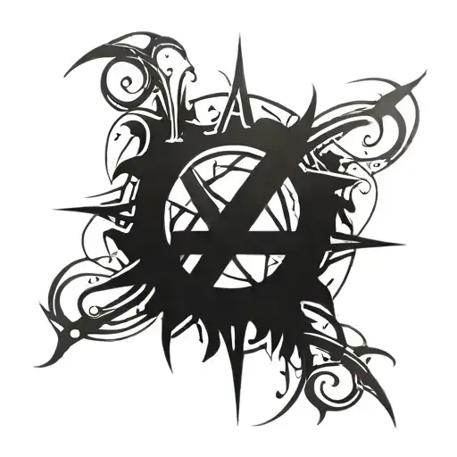Anarchy Symbol Incorporated Somehow Tribal