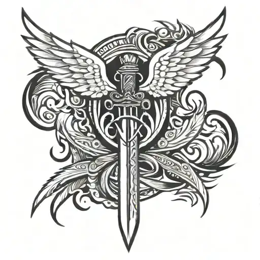 U And P Brotherhood Sword With Wings