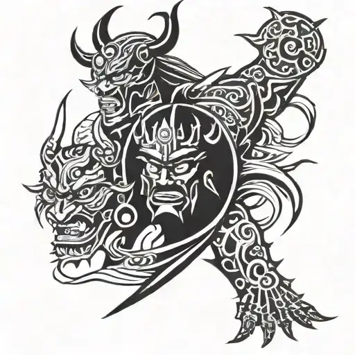 Samurai And Demon