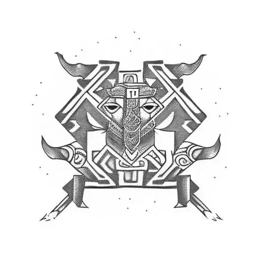 Brotherhood And Loyalty Tattoo In Aztec Style