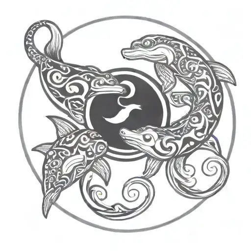 Ying Tiger And Yang Dolphin