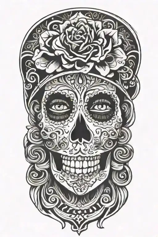 Totenkopf La Catrina Girl Wich Face