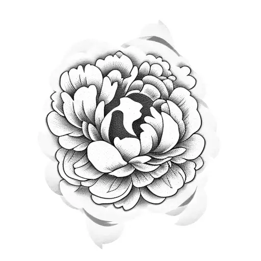Peony With Roman Numerals