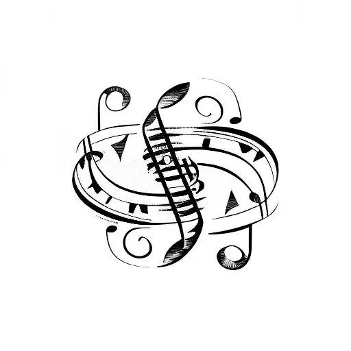 Music Notes Polynesian Tribal Big Thigh