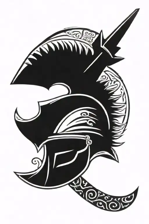 Roman Helmet With An Ax Around