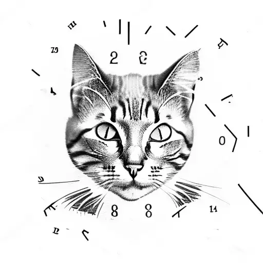 Bored Cat With Clock